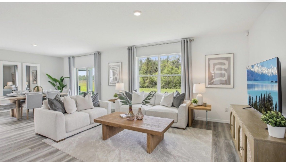 Open-plan living and kitchen interior from our residential portfolio